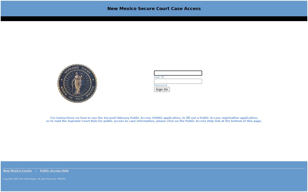 Guadalupe County case search legacy SOPA court docket login screen