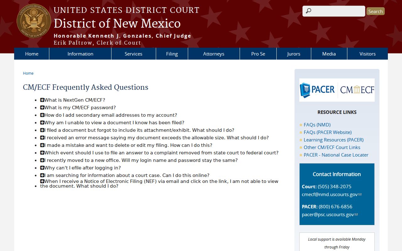 Guadalupe County court records federal court PACER public terminal guidance