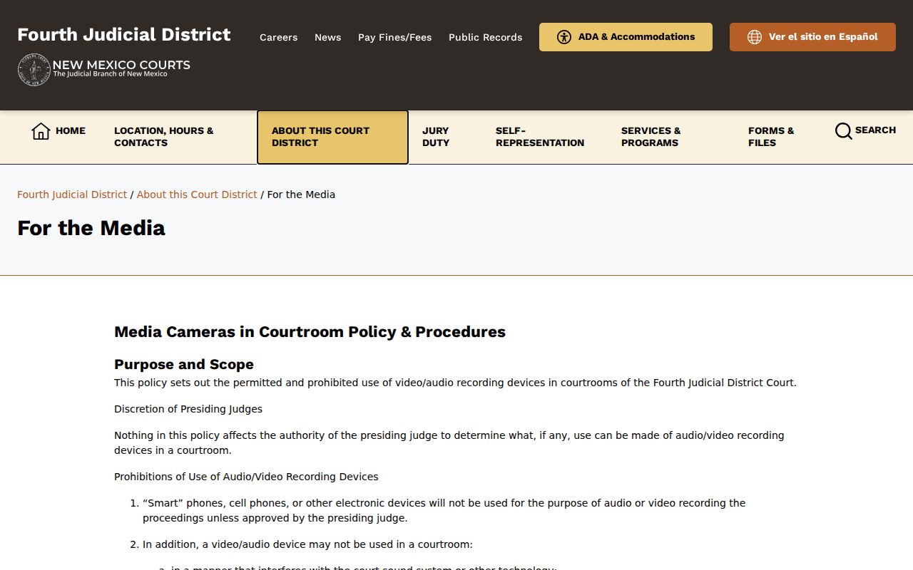 Guadalupe County court records Fourth Judicial District media and recording access policy
